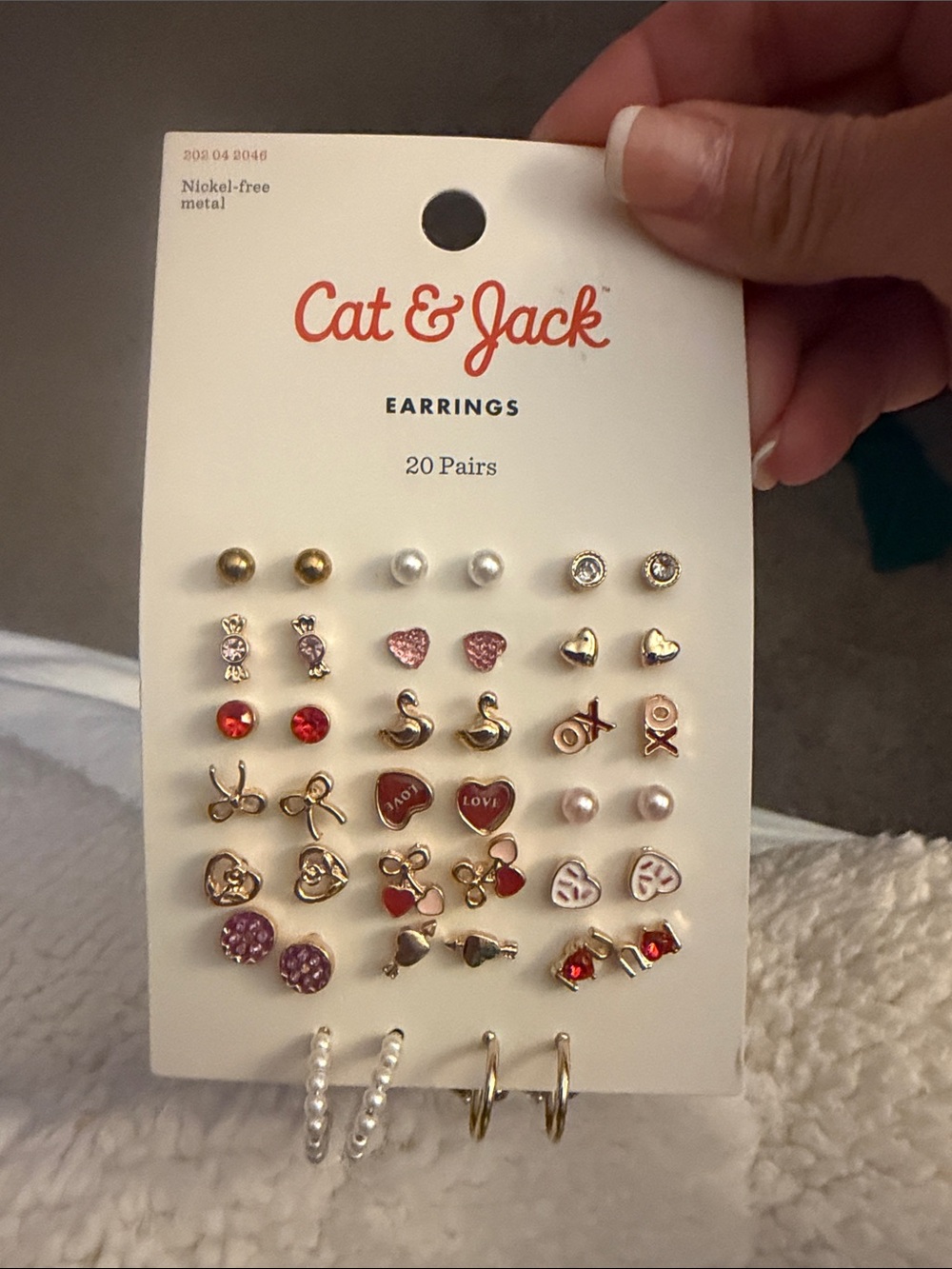 Cat & Jack Gold and Pink 20-Pair Mixed Earring Set